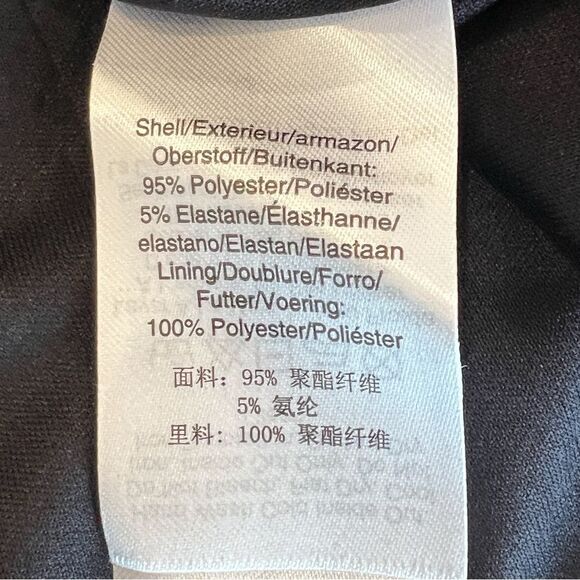 DKNY Dress Side Ruched Jersey Long V-neck Surplice Dress Faux Leather Look 6 NWT - Picture 13 of 16